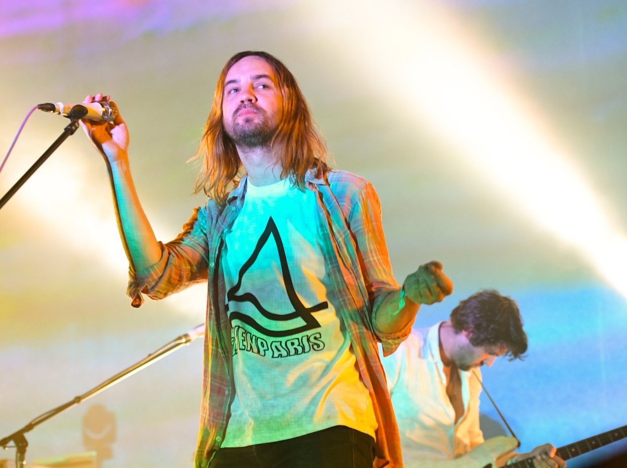 Kevin Parker performing at a music festival