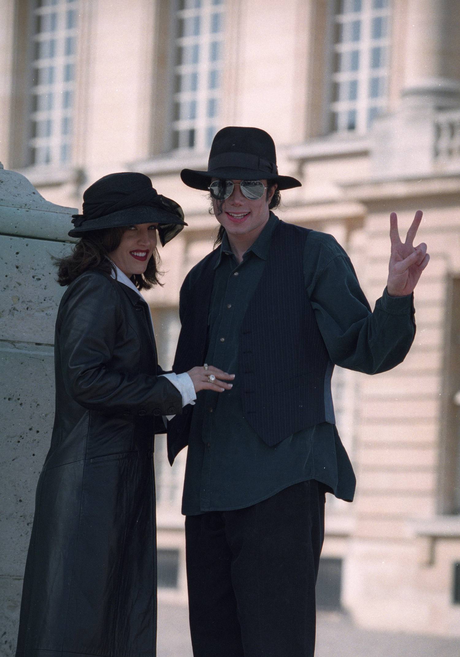 Michael Jackson and wife Lisa Marie Presley in 1995 at Versailles, France.