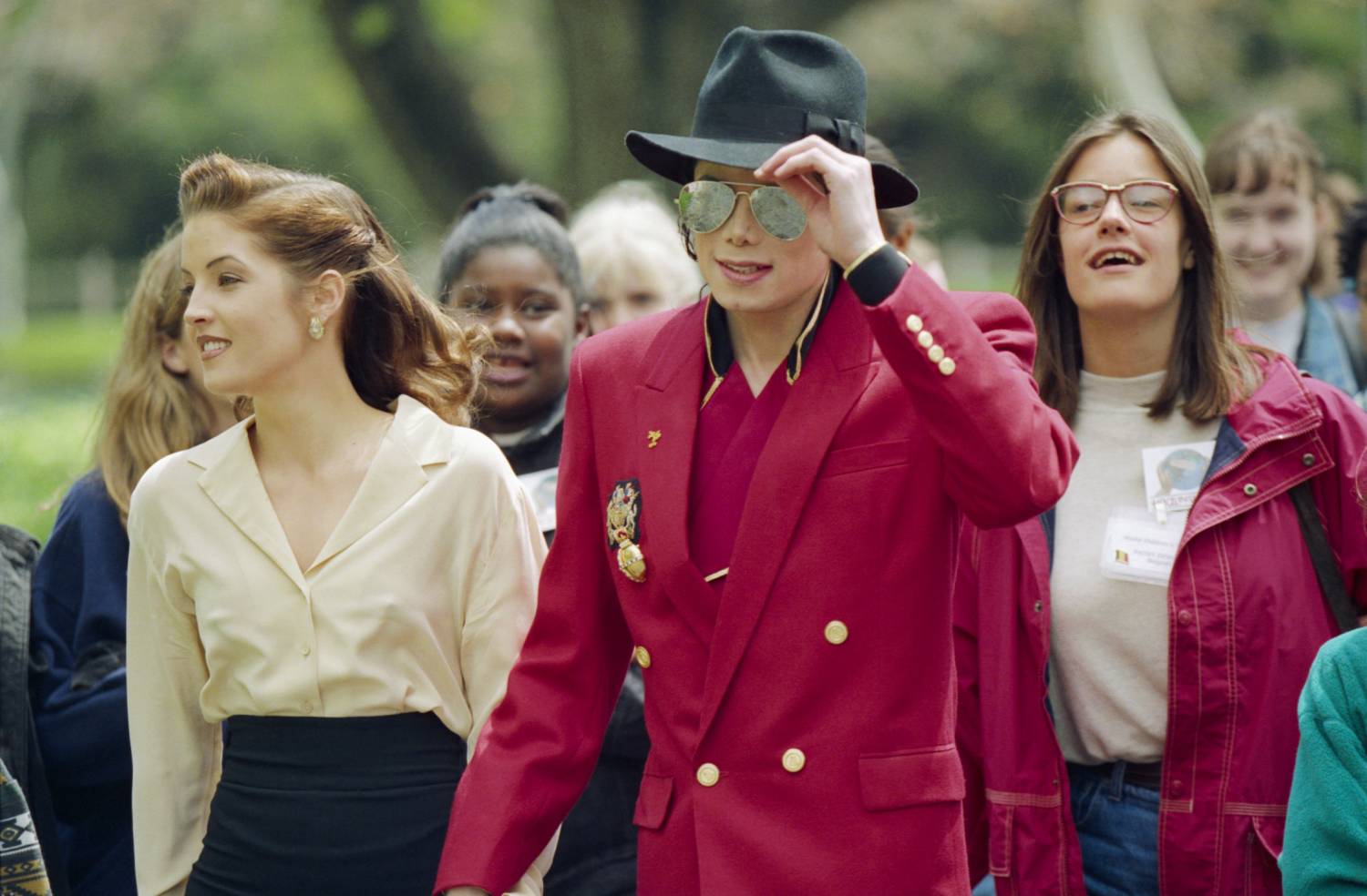 Michael Jackson and his wife Lisa Marie Presley at Neverland Ranch in preparation of the Children's World Summit.