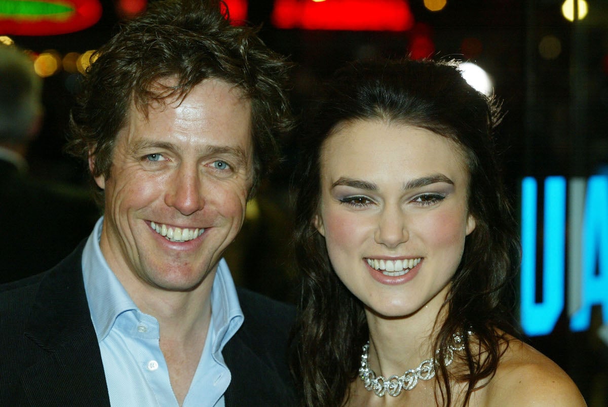 Hugh Grant and Keira Knightley attend the UK charity film premiere of "Love Actually"