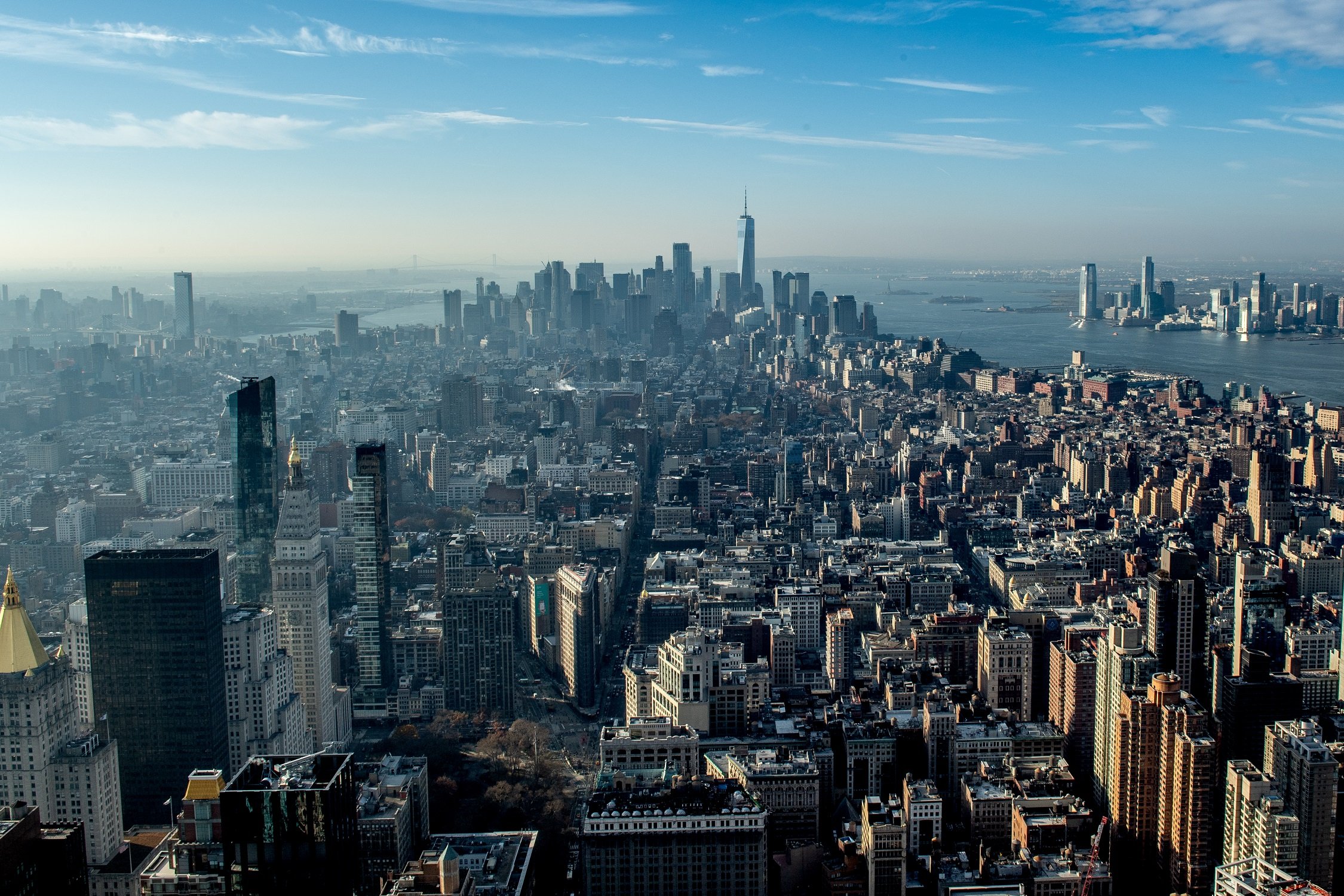 A view of the Manhattan skyline from the Empire State Building