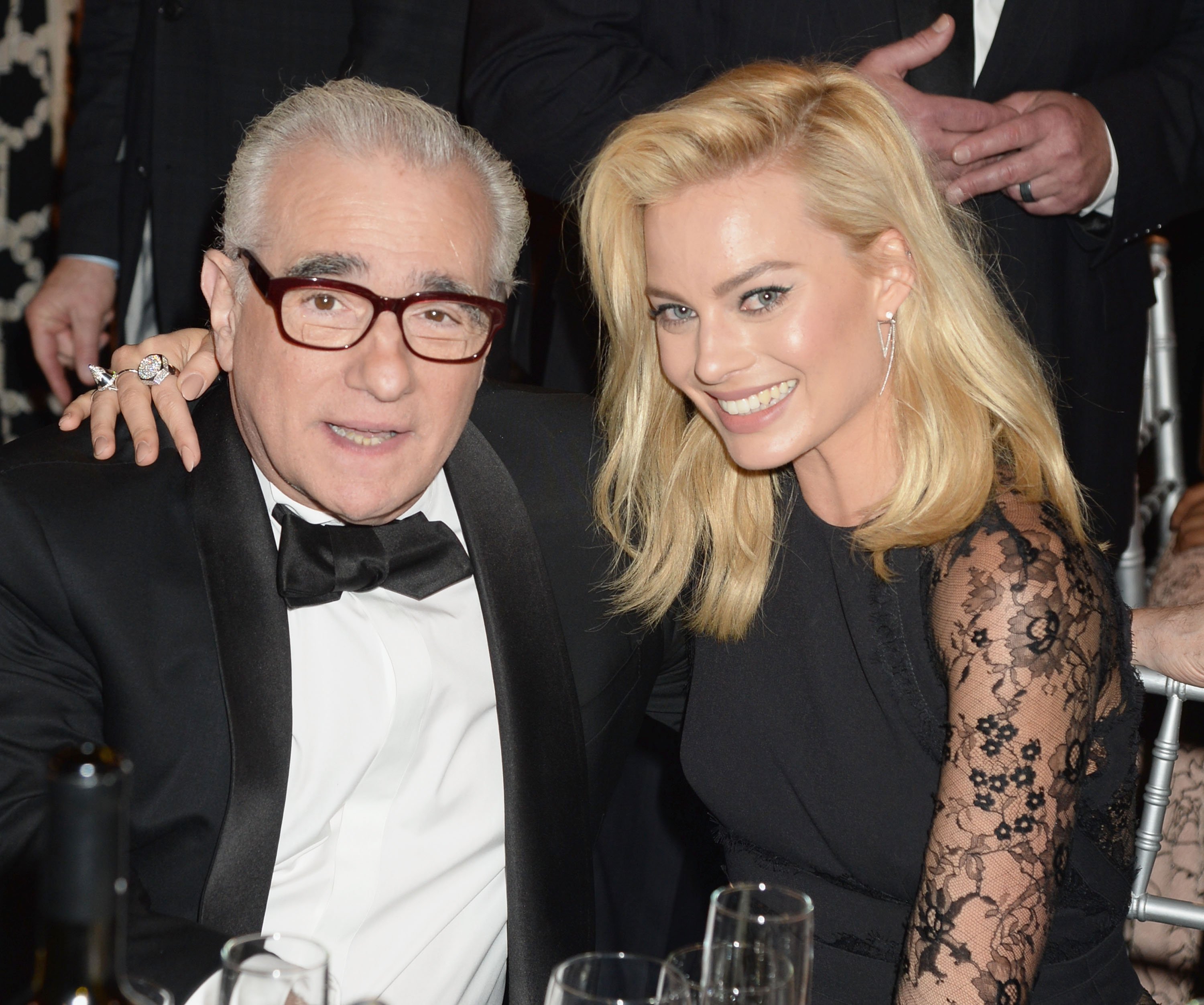 Director Martin Scorsese and actress Margot Robbie attend the 19th Annual Critics' Choice Movie Awards at Barker Hangar on January 16, 2014 in Santa Monica, California. (