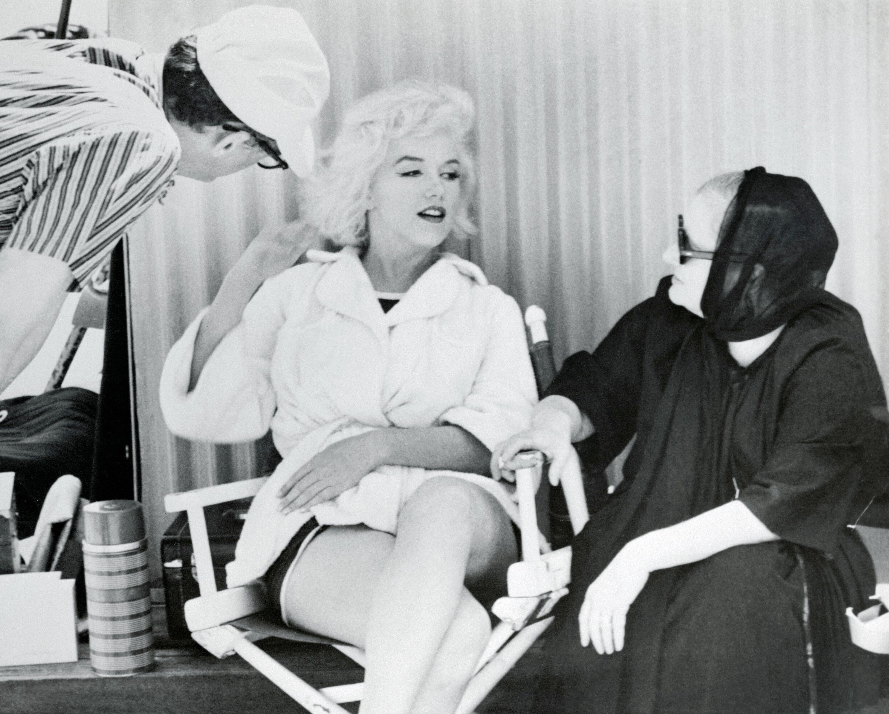 Marilyn Monroe, Arthur Miller, and Paula Strasberg,