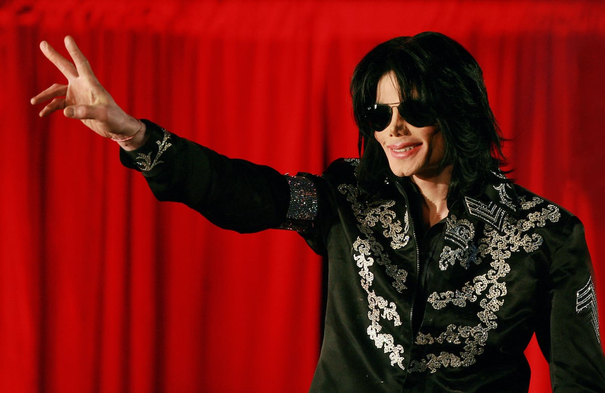Michael Jackson addresses a press conference at the O2 arena in London