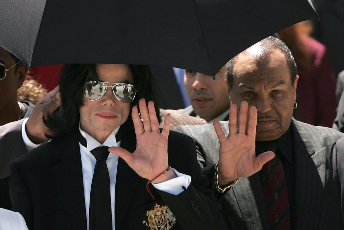 Michael Jackson with his father, Joe Jackson, in 2005