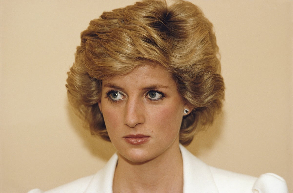 Princess Diana in front of yellow background