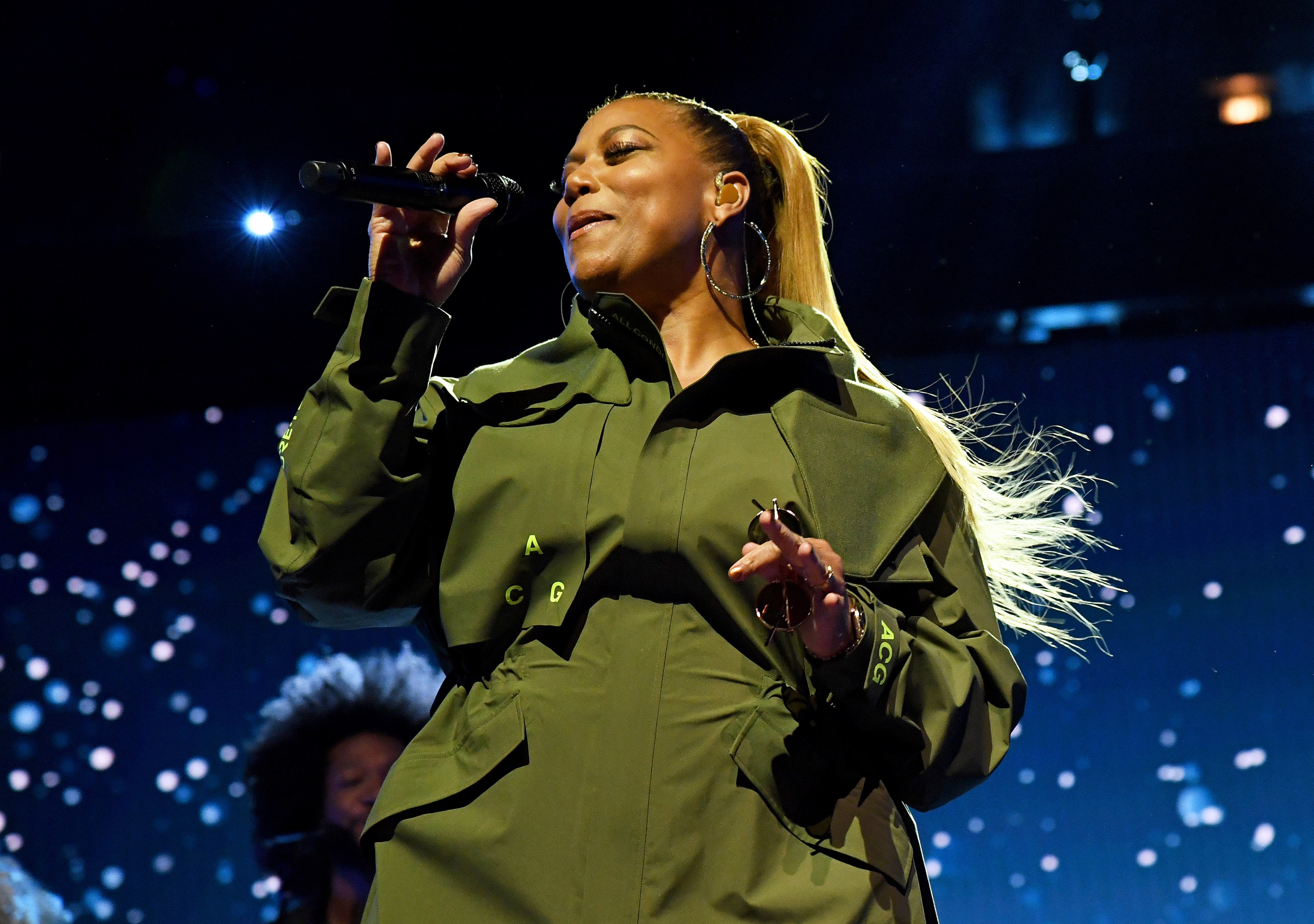 Queen Latifah performs during 2020 State Farm All-Star Saturday Night 