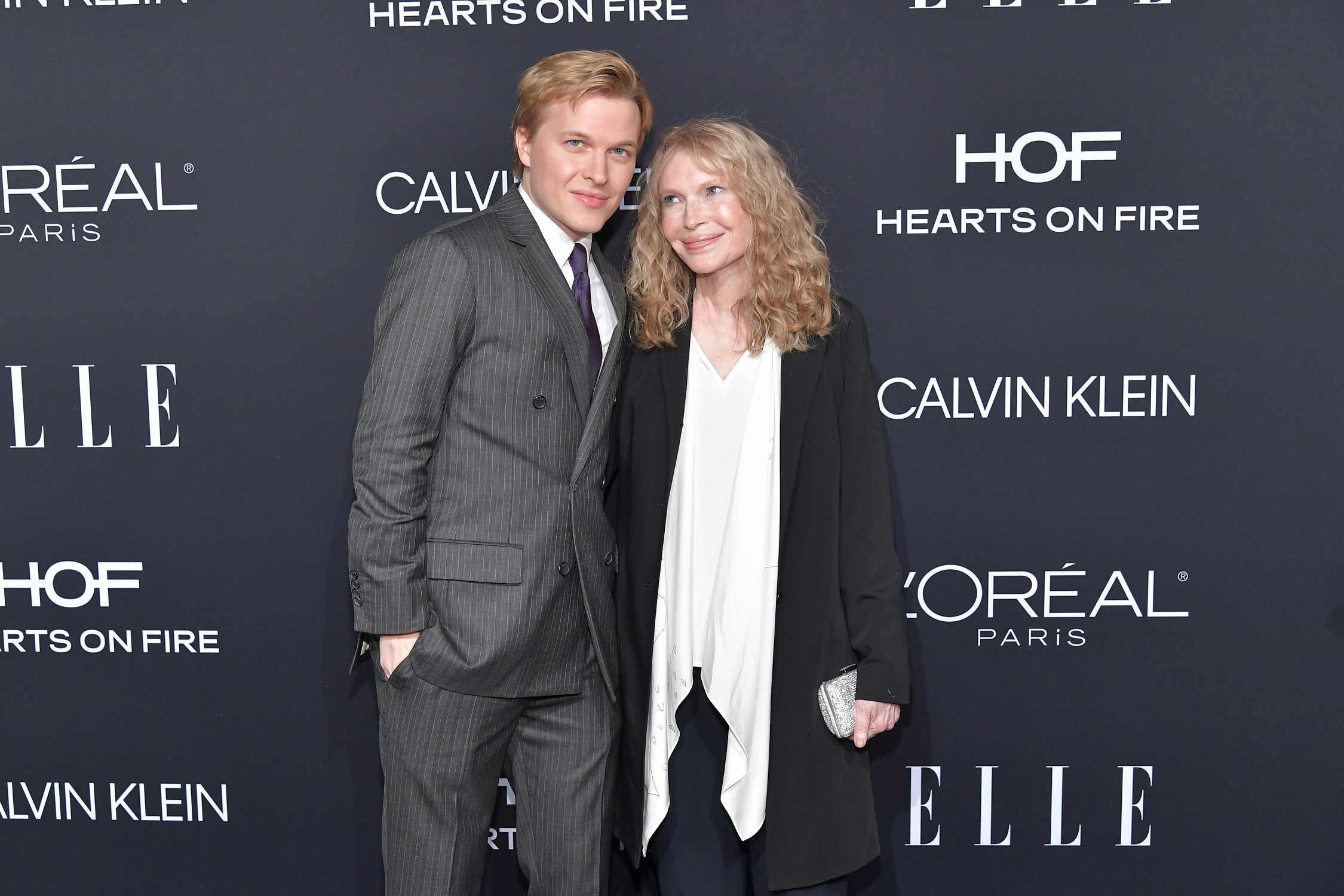 Ronan Farrow and Mia Farrow attend ELLE's 25th Annual Women In Hollywood Celebration