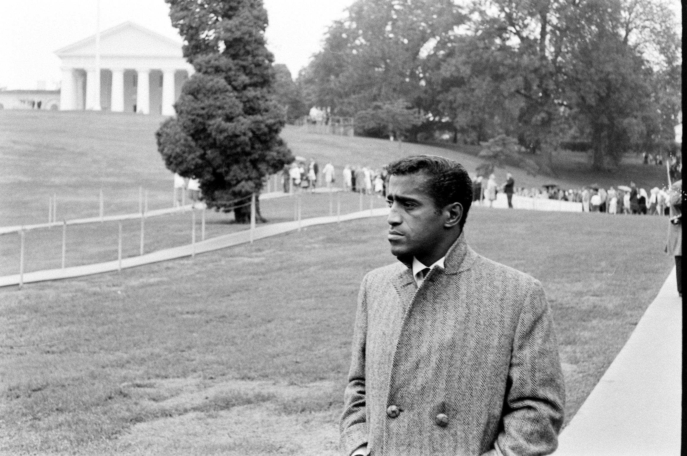 Sammy Davis Jr. visiting the grave of John F. Kennedy