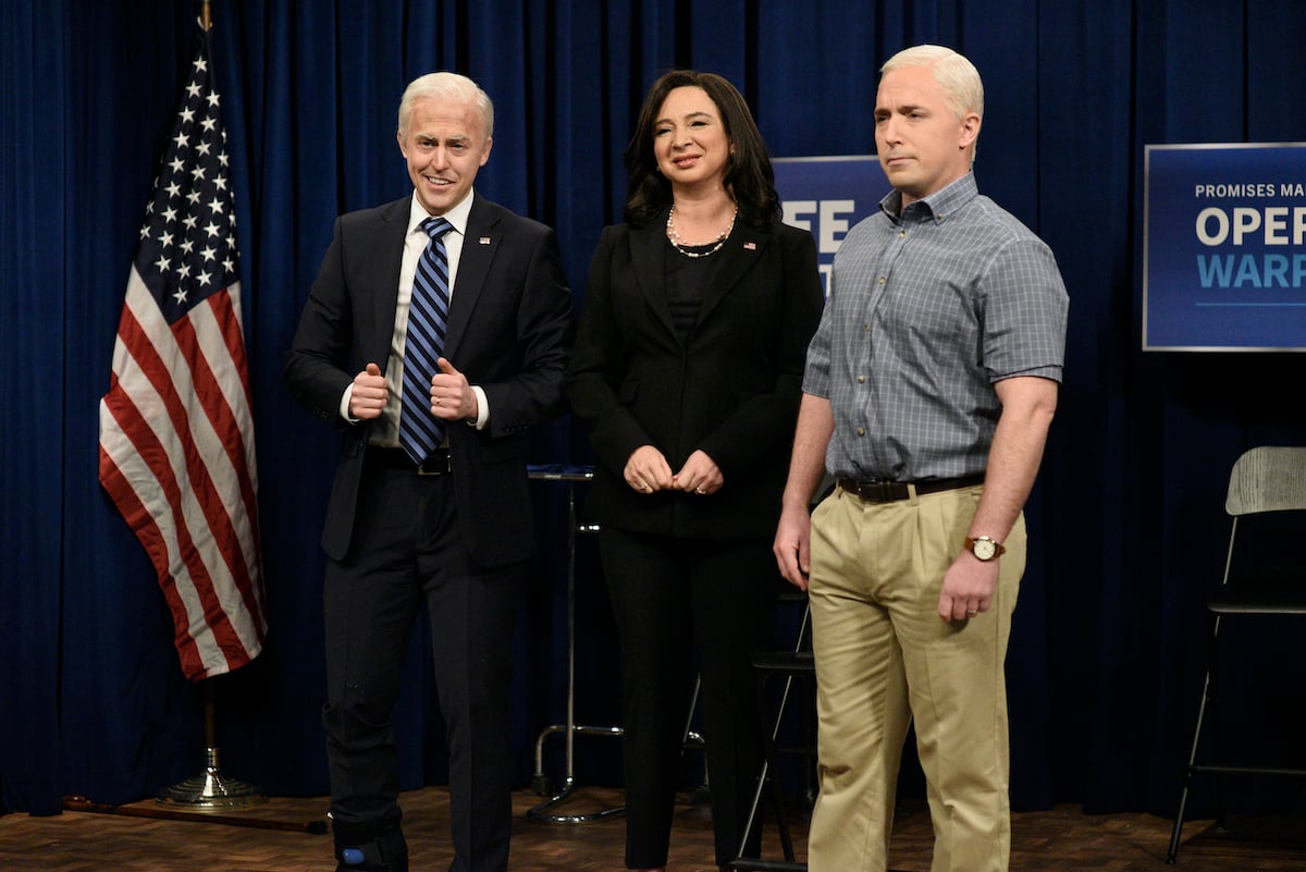 Alex Moffat, Maya Rudolph, and Beck Bennett on 'Saturday Night Live'