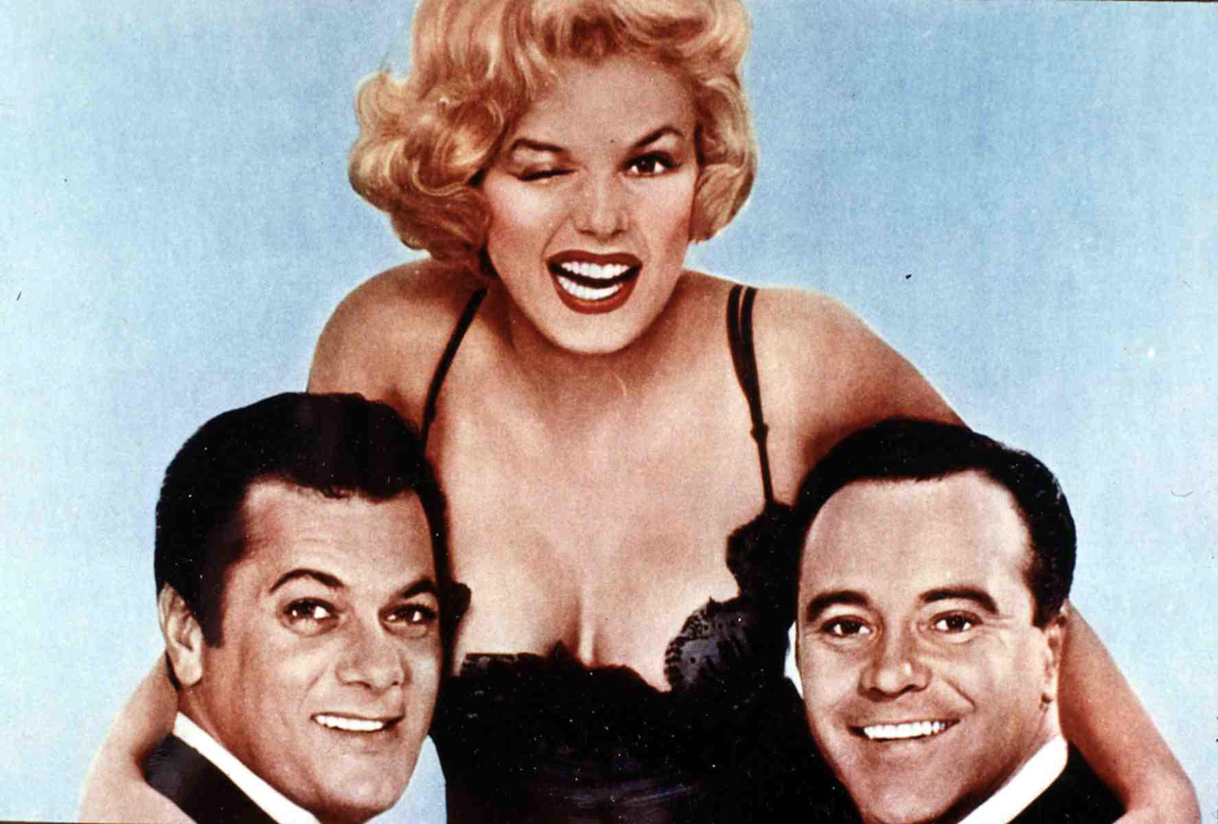 Tony Curtis, Marilyn Monroe, Jack Lemmon in promotional shots for 'Some Like it Hot'