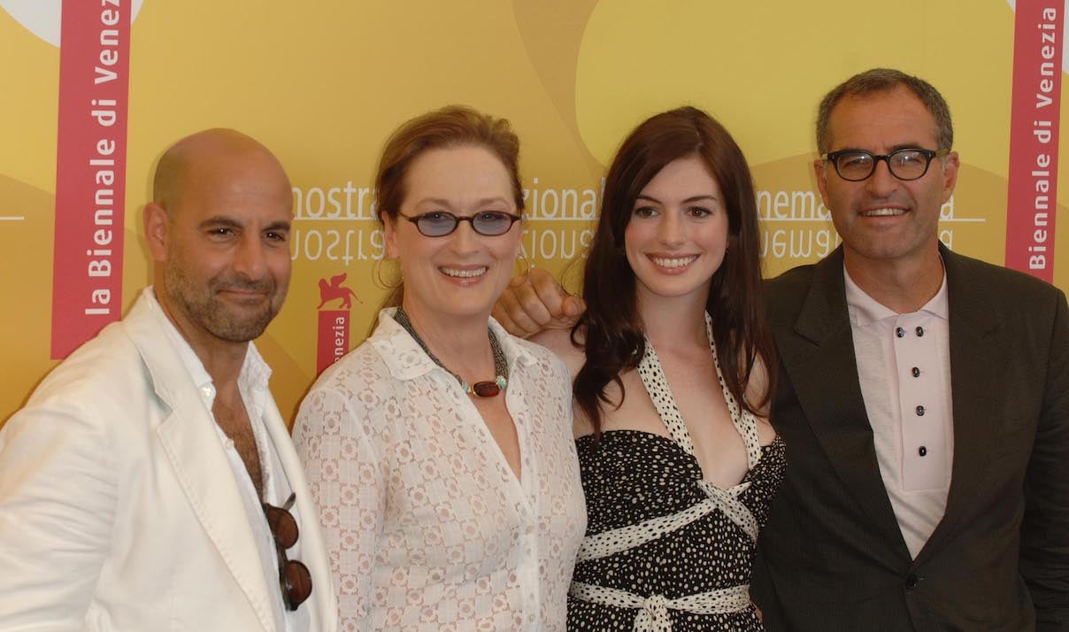 Stanley Tucci, Meryl Streep, Anne Hathaway, and David Frankel at the Venice Film Festival