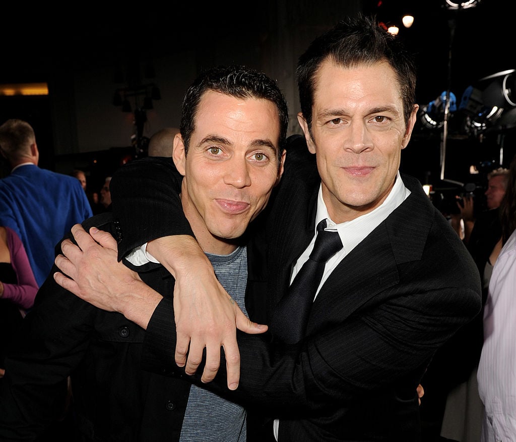 Steve-O and Johnny Knoxville at Jackass movie premiere