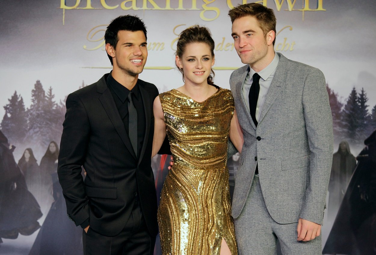 stars of the Twilight movies: Taylor Lautner, Kristen Stewart, and Robert Pattinson 
