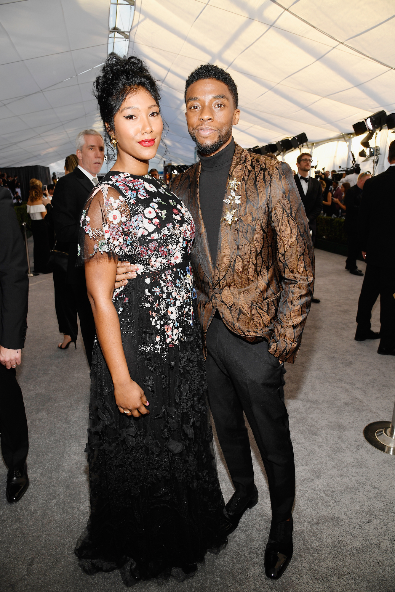 Taylor Simone Ledward and Chadwick Boseman