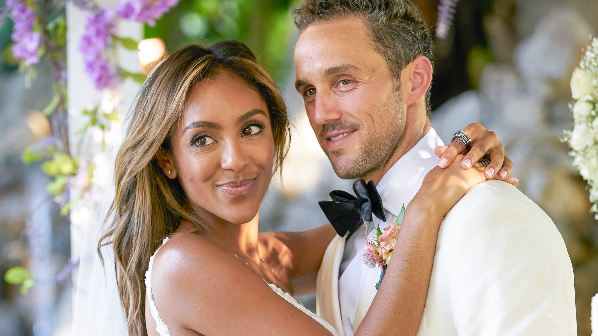 Tayshia Adams and Zac C. on 'The Bachelorette' taking wedding photos