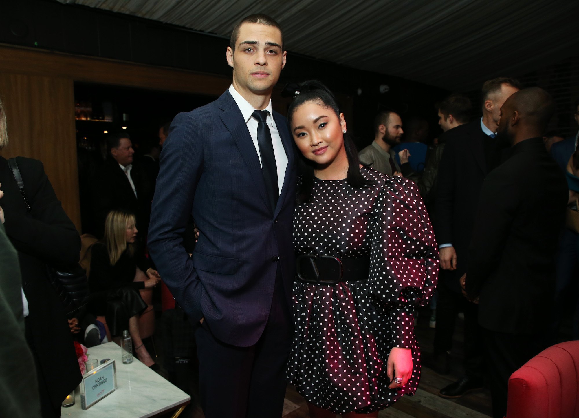 (L-R) Noah Centineo and Lana Condor smiling at the camera