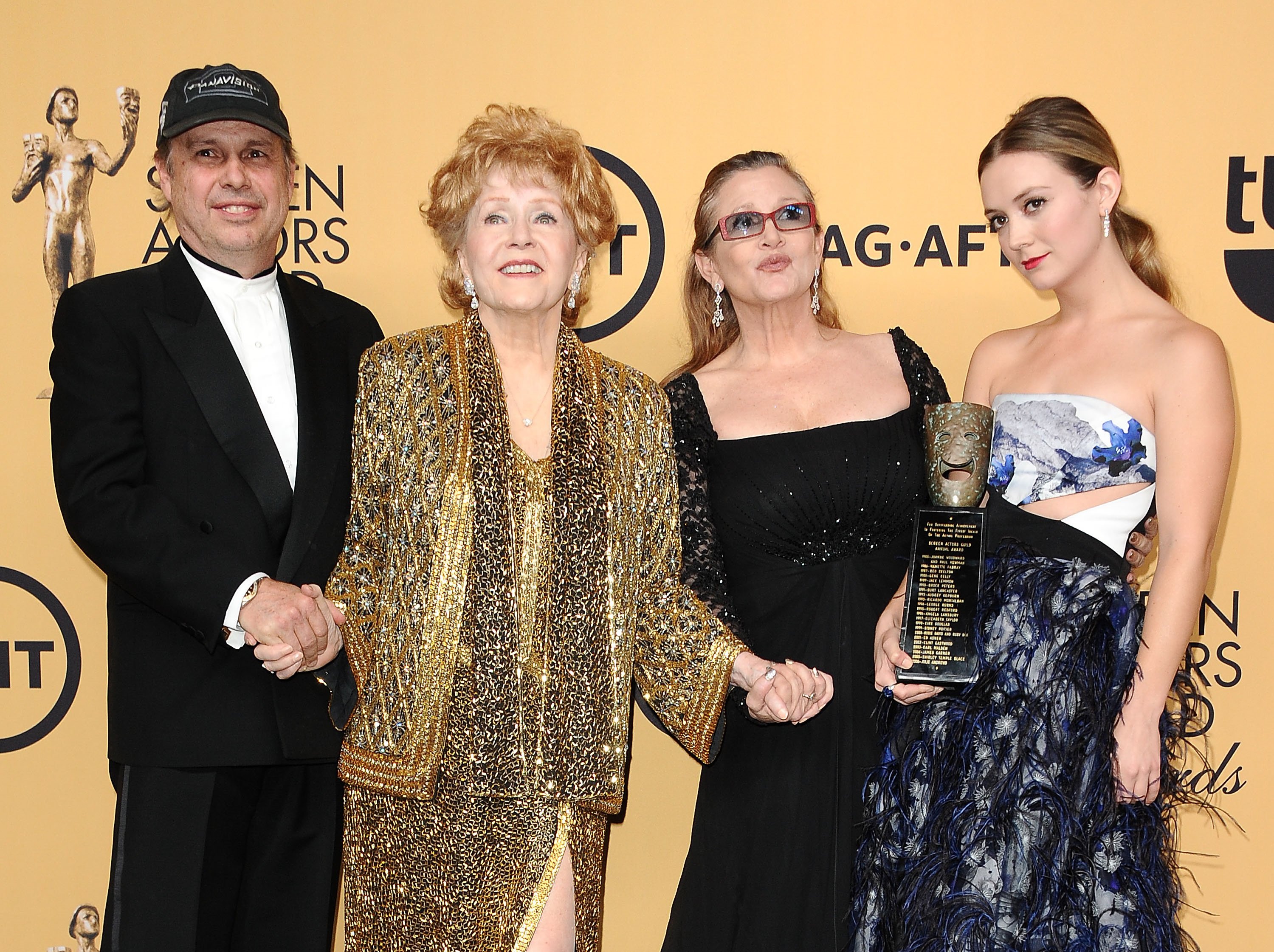 Todd Fisher, Debbie Reynolds, Carrie Fisher, and Billie Lourd