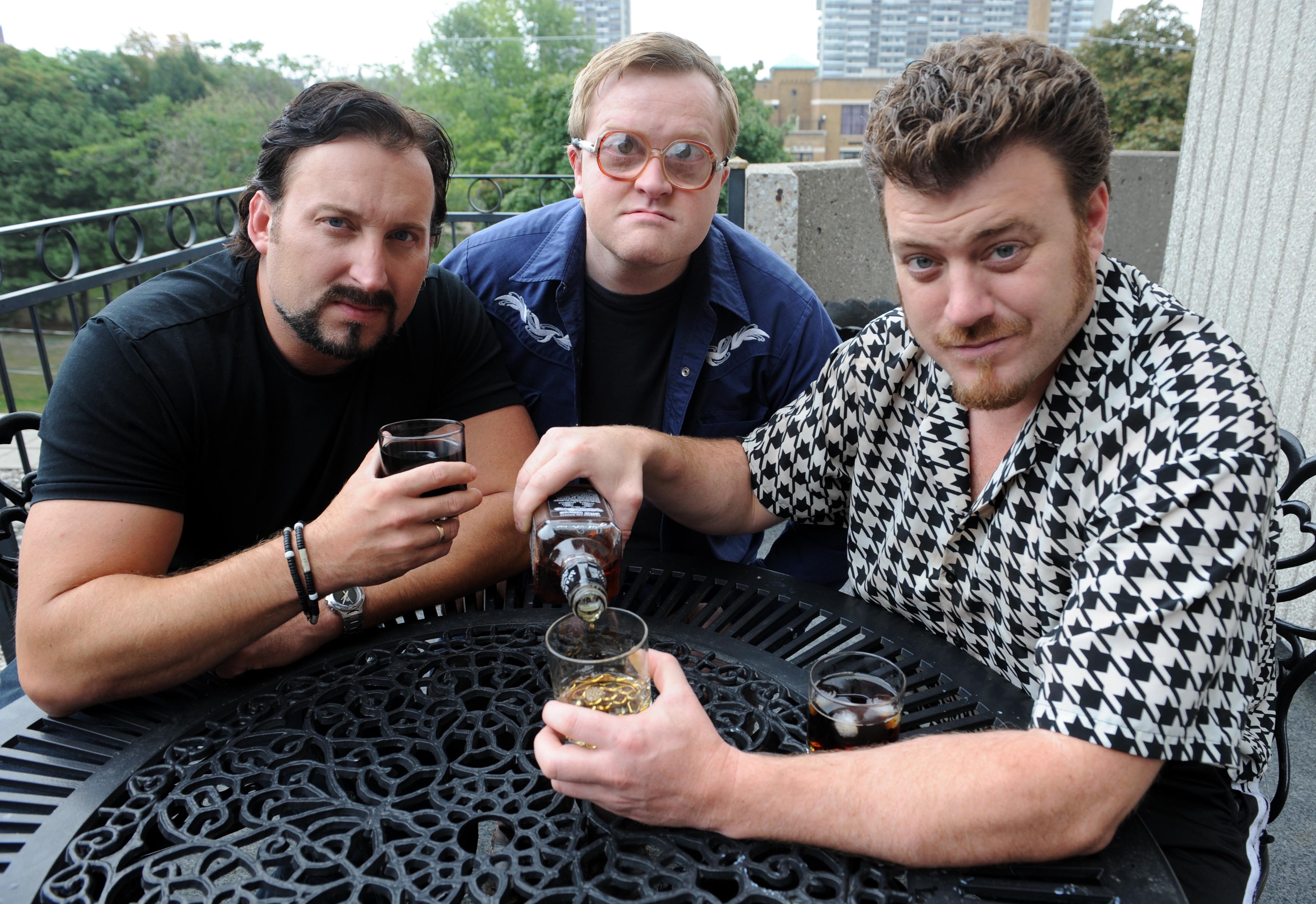 Julian (J.P. Tremblay), Bubbles (Mike Smith), and Ricky (Robb Wells) of 'Trailer Park Boys'