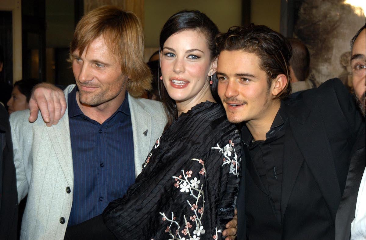 Viggo Mortensen, Liv Tyler, and Orlando Bloom at the premiere of 'The Lord of the Rings: The Two Towers'