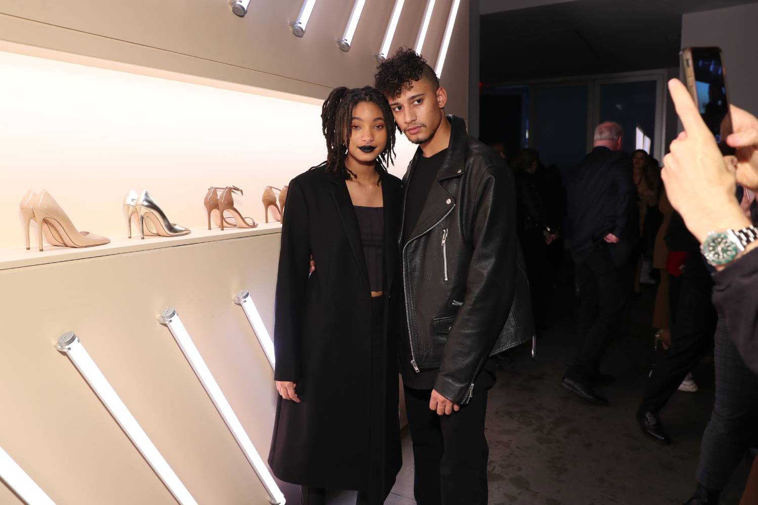 Willow Smith and Tyler Cole attend Stuart Weitzman Spring Celebration 2019 on February 12, 2019 in New York City.