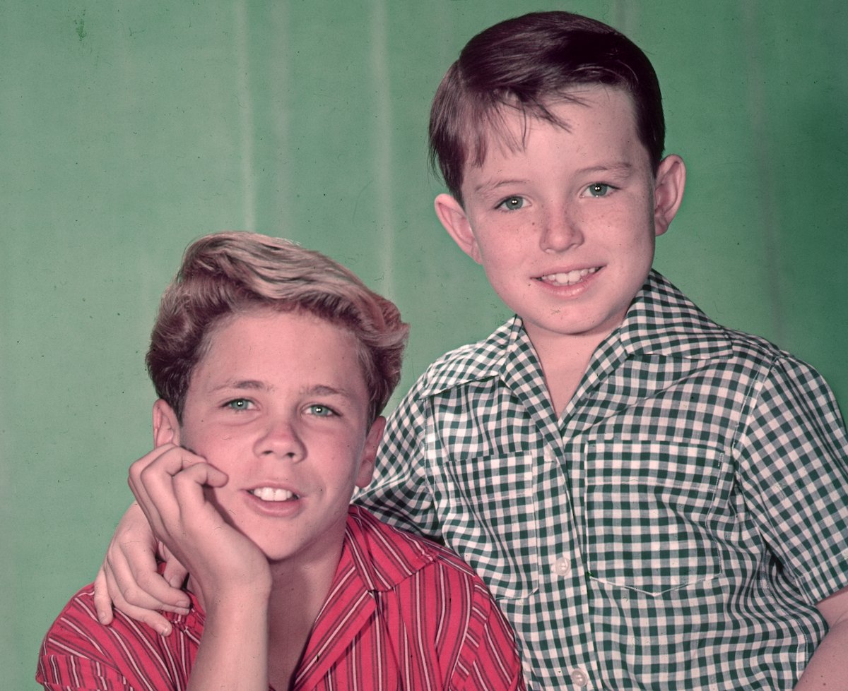 Tony Dow and Jerry Mathers pose together in a promotional portrait for the television show, 'Leave It to Beaver' | Hulton Archive/Getty Images