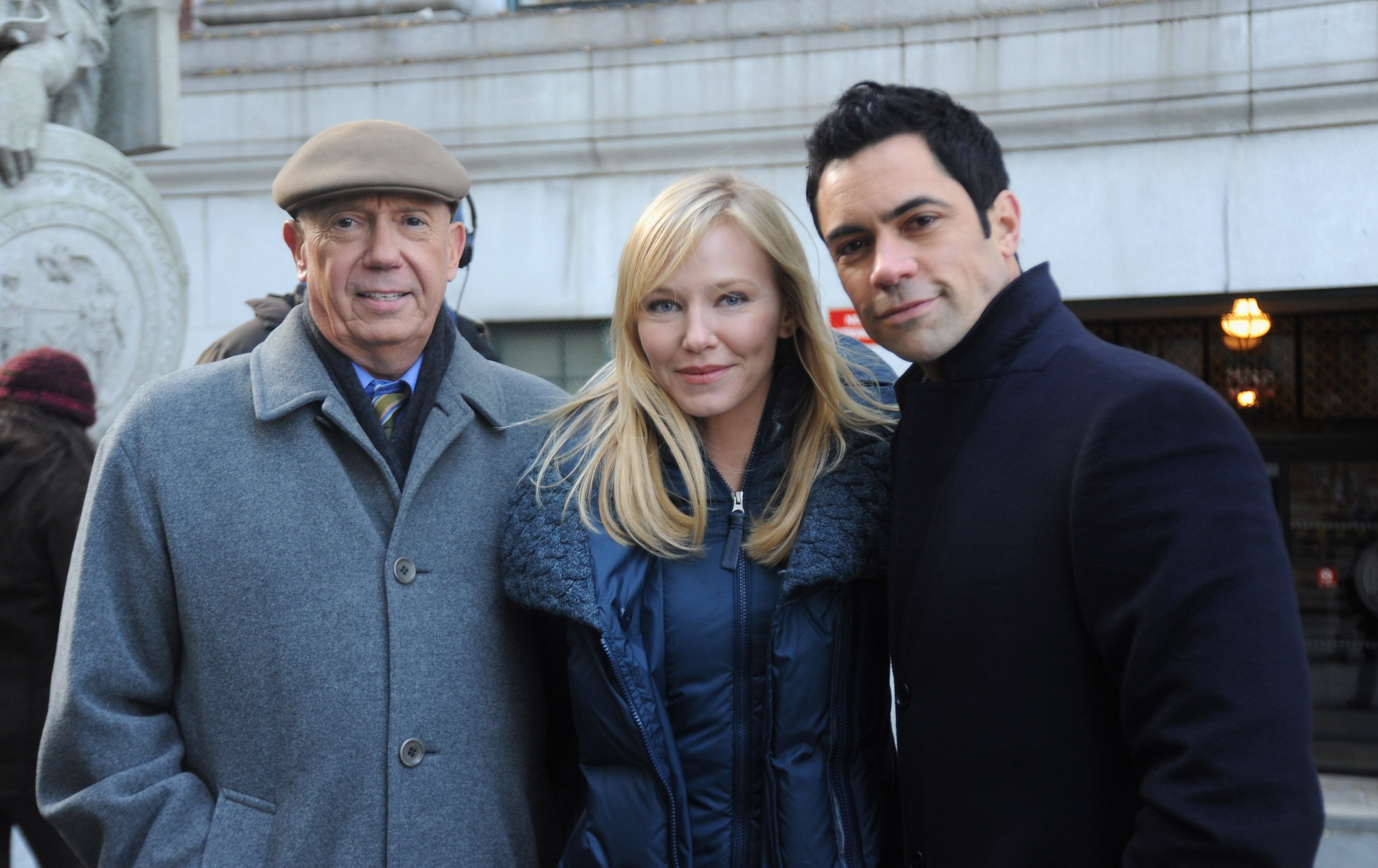 Dann Florek, Kelli Giddish and Danny Pino on the set of 'Law & Order: SVU'