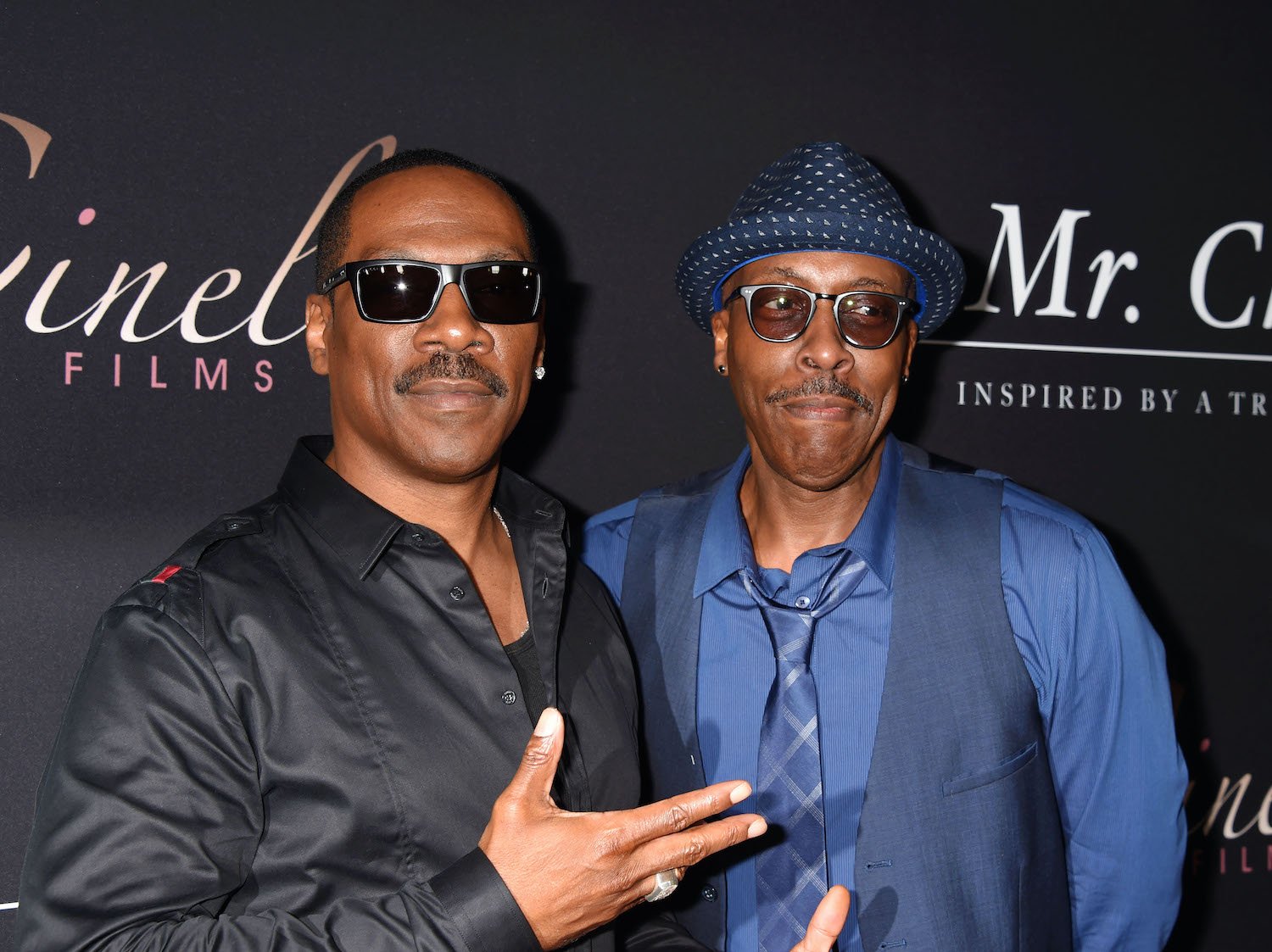 Eddie Murphy and Arsenio Hall arrive at the premiere of Cinelou Releasing's 'Mr. Church' in 2016