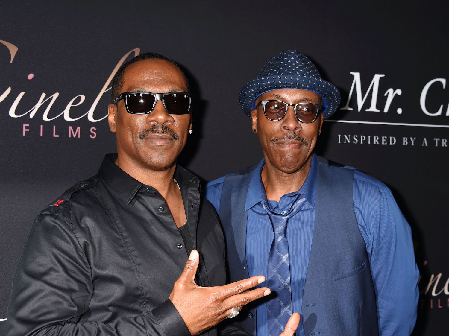 Eddie Murphy and Arsenio Hall arrive at the premiere of Cinelou Releasing's 'Mr. Church' in 2016 