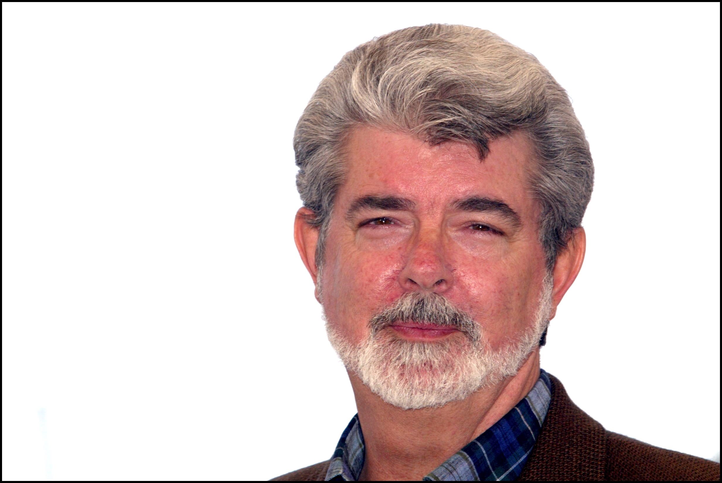 George Lucas wearing a collar