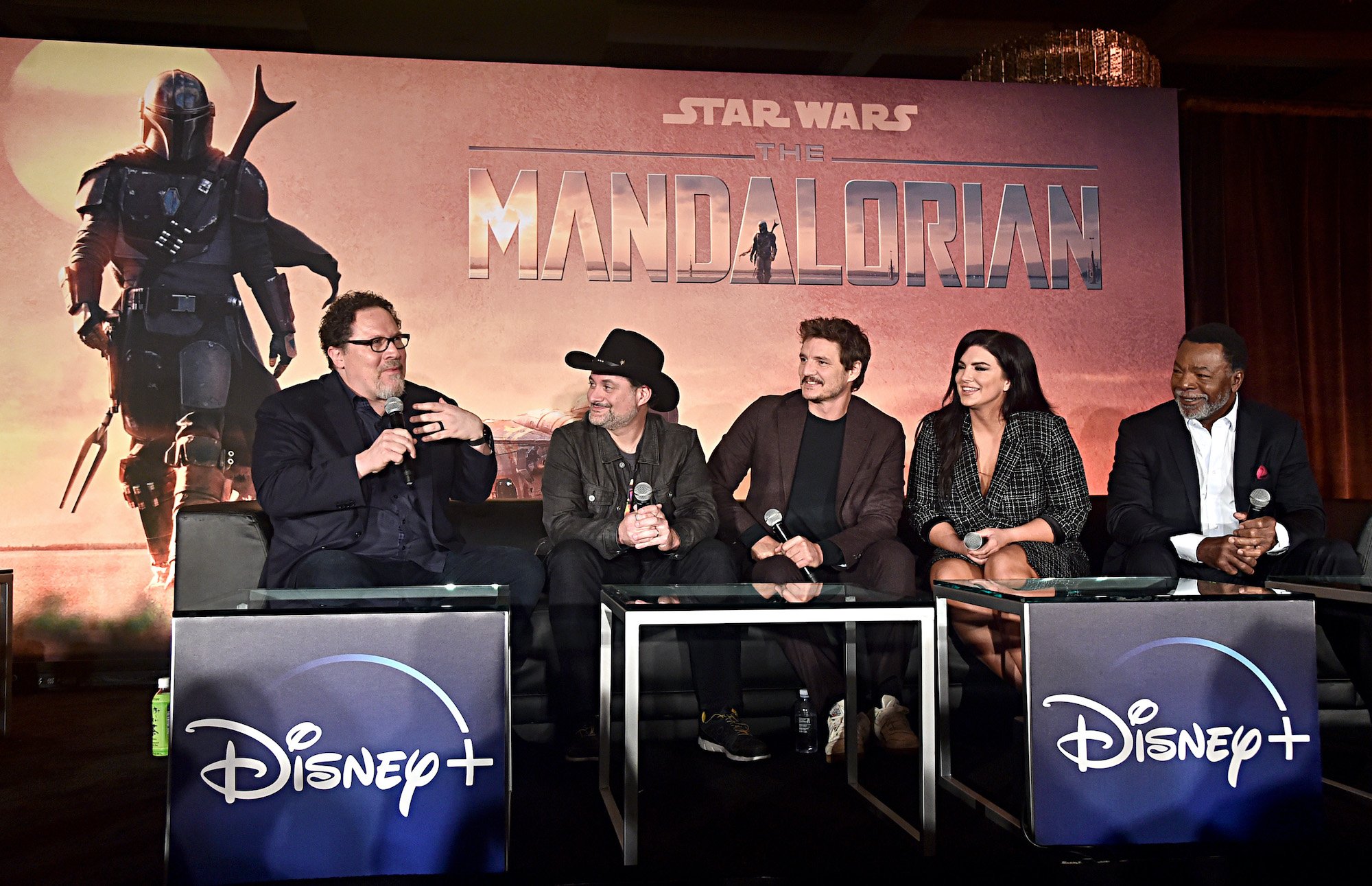 Executive producers/writers Jon Favreau, Dave Filoni, actors Pedro Pascal, Gina Carano and Carl Weathers