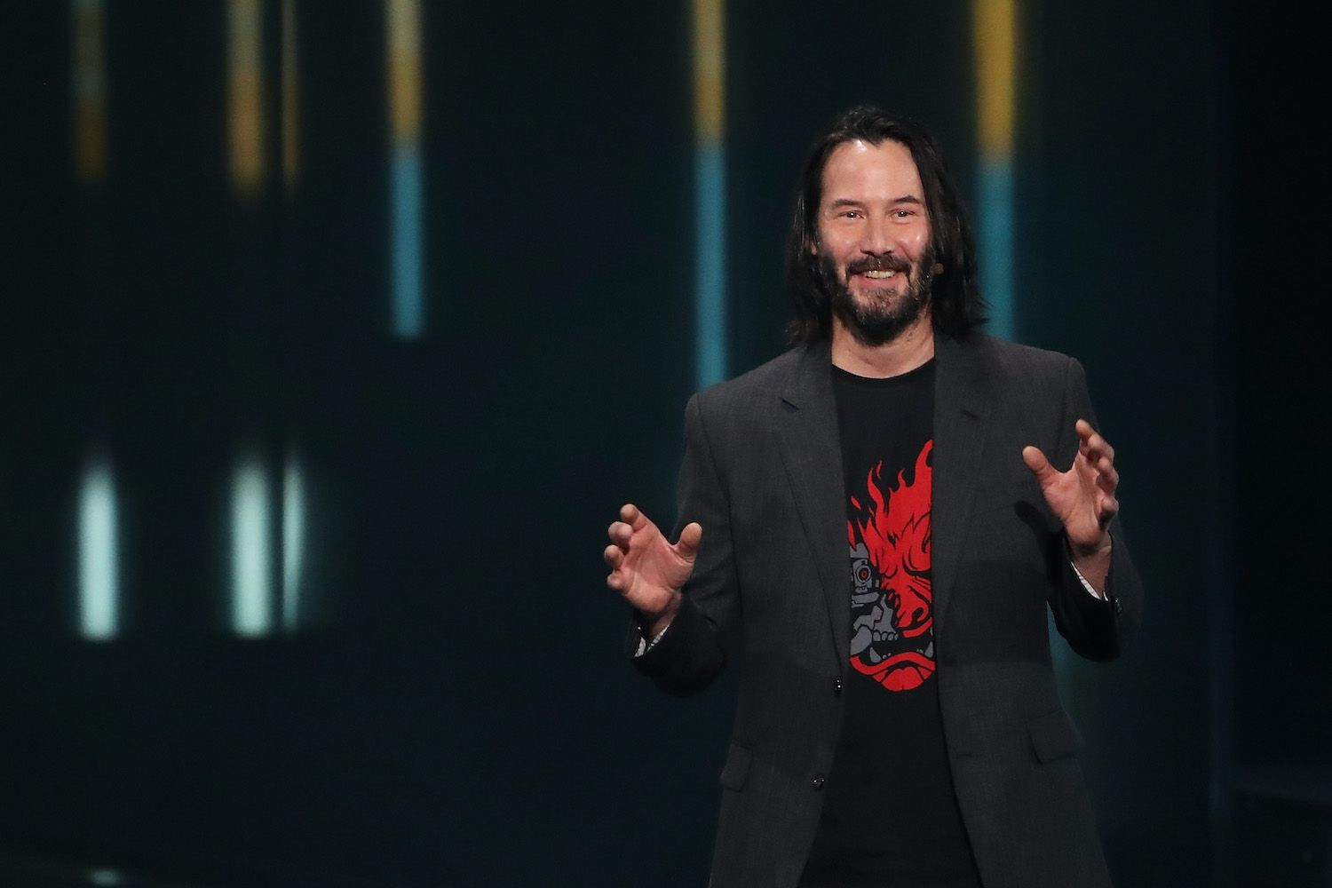 Keanu Reeves speaks about Cyberpunk 2077 from developer CD Projekt Red during the Xbox E3 2019 Briefing