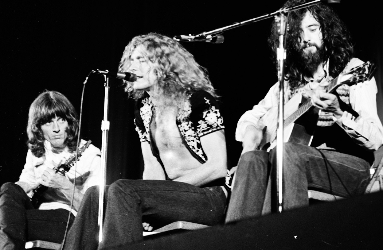 Led Zeppelin on stage in 1971