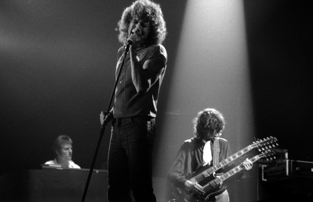 Led Zeppelin on stage in 1980