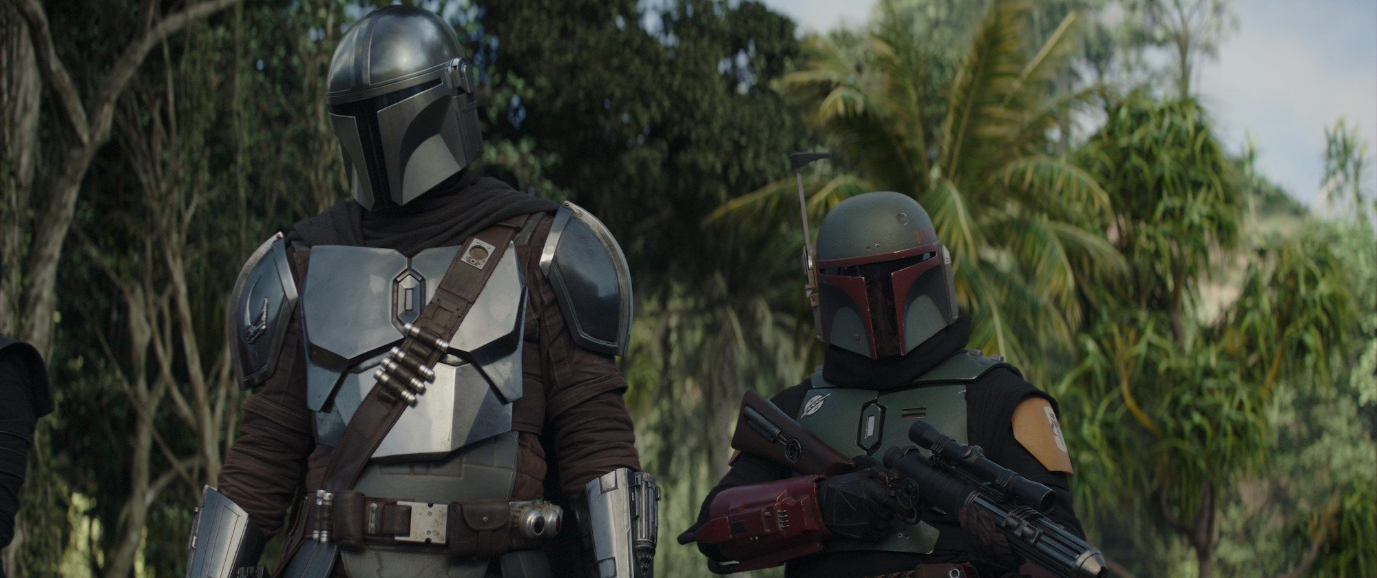 Mando and Boba Fett in 'The Mandalorian'