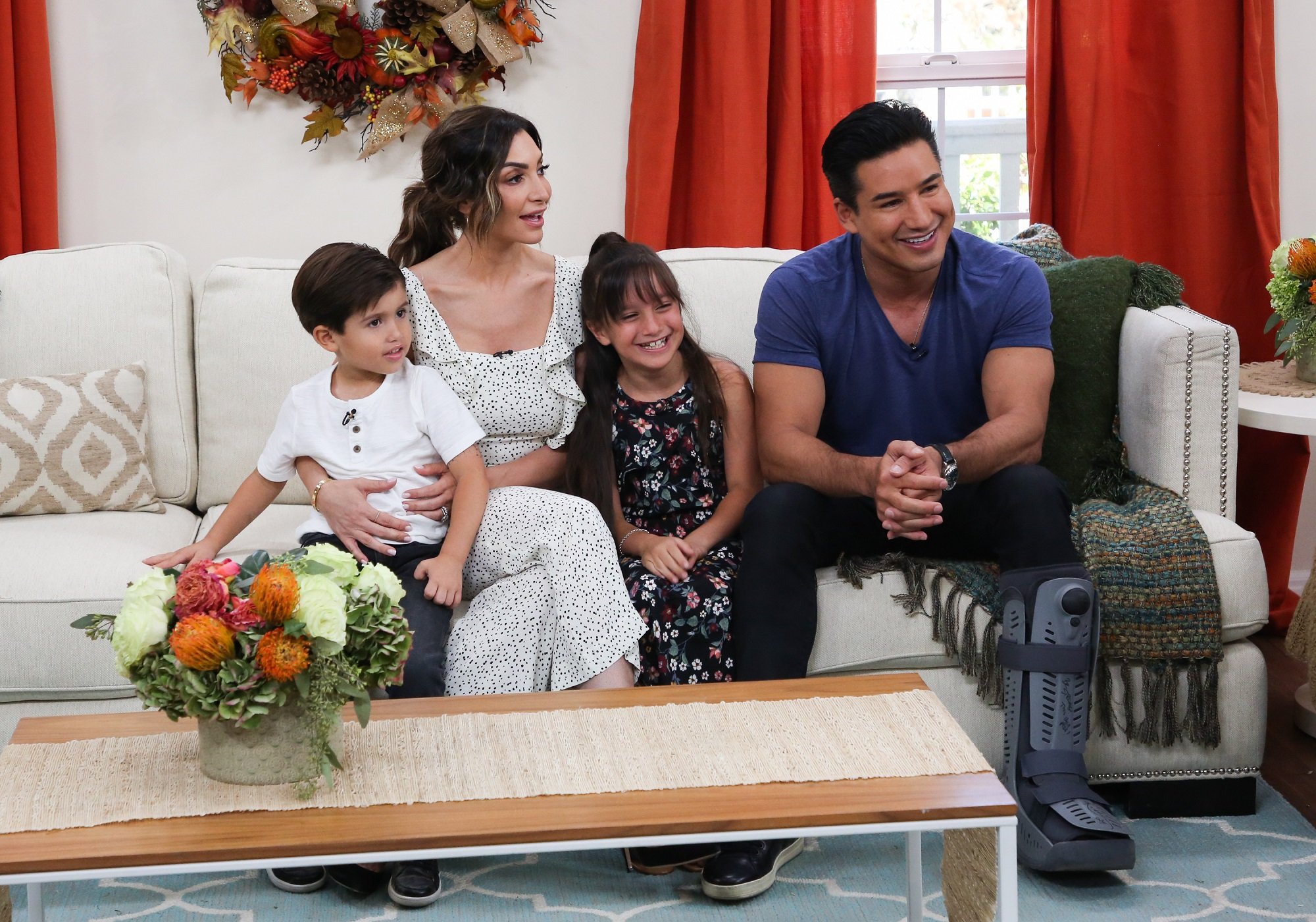 (L-R) Dominic Lopez, Courtney Lopez, Gia Lopez, and Mario Lopez on September 14, 2018, in Universal City, California.