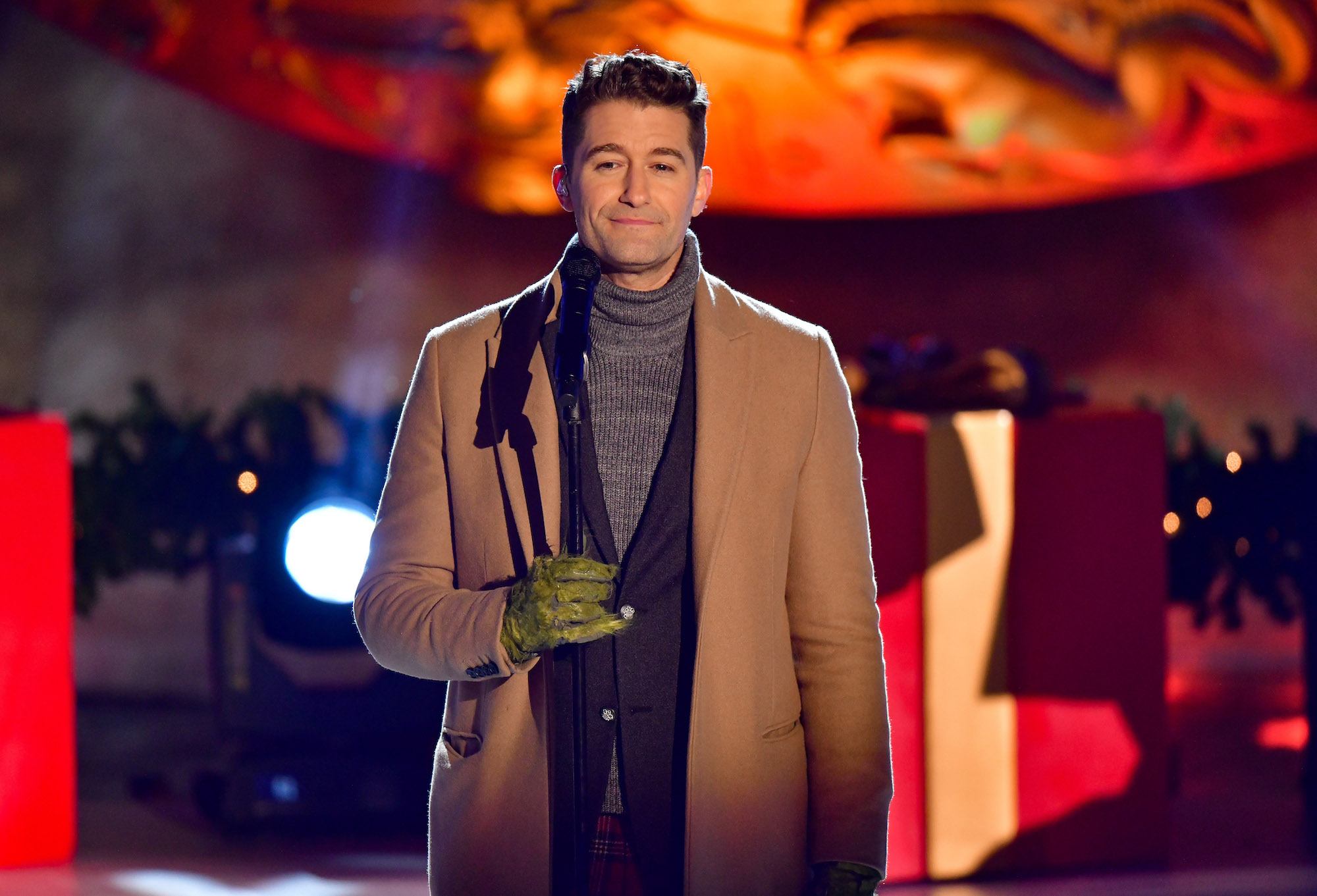 Matthew Morrison performs at the 88th Annual Rockefeller Center Christmas Tree Lighting on Dec. 1, 2020