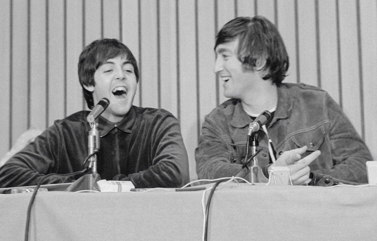 McCartney, Lennon laughing