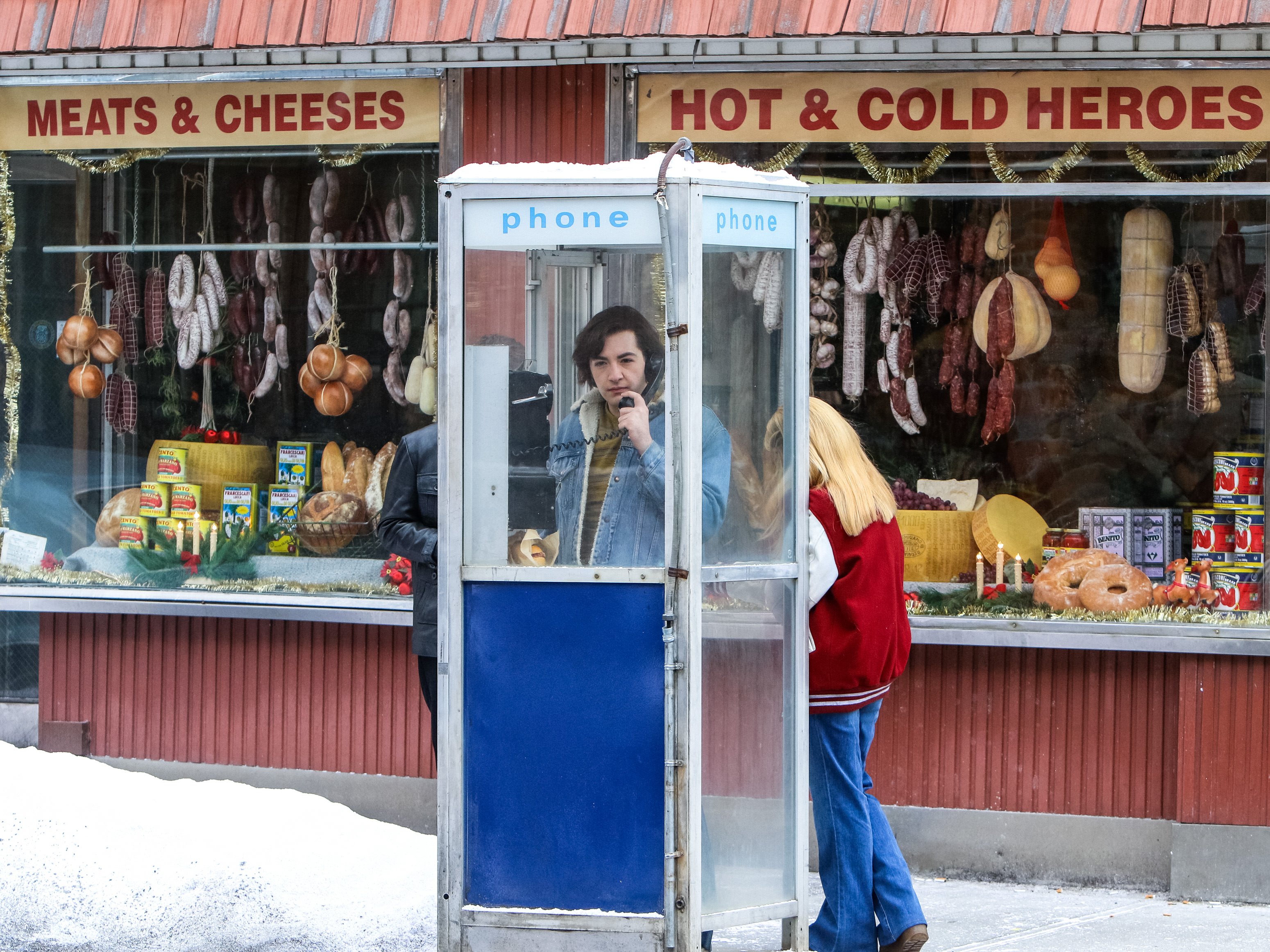 Michael Gandolfini in a phone booth