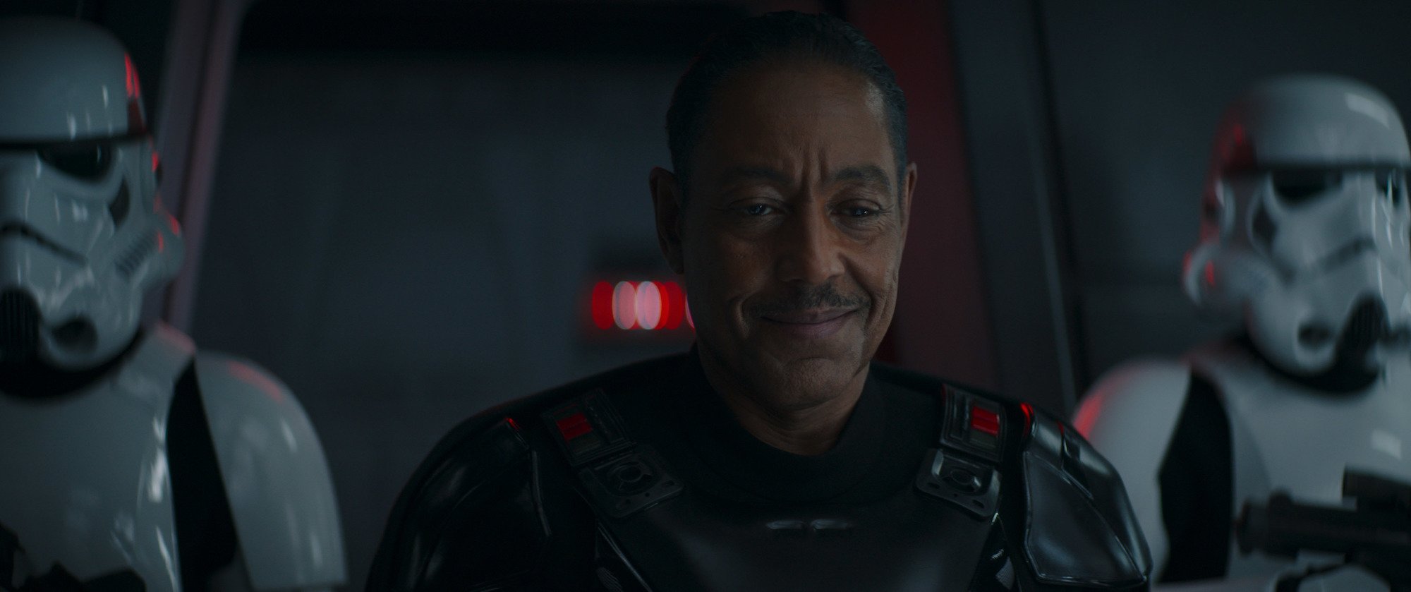 Moff Gideon looks at Grogu in shackles in 'The Mandalorian'