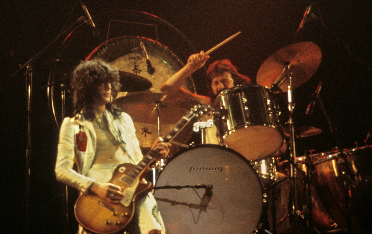 Jimmy Page and John Bonham on stage