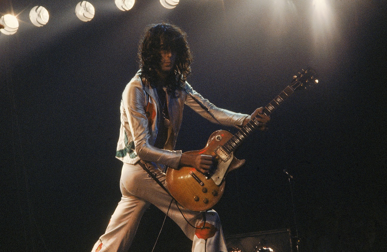 Jimmy Page performing in the late '70s