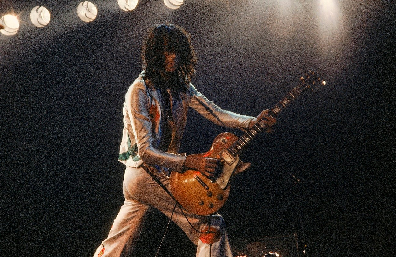 Jimmy Page performing in the late '70s