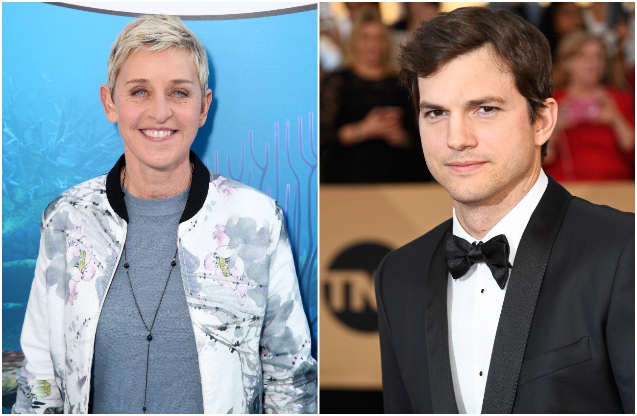 Ellen DeGeneres and Ashton Kutcher