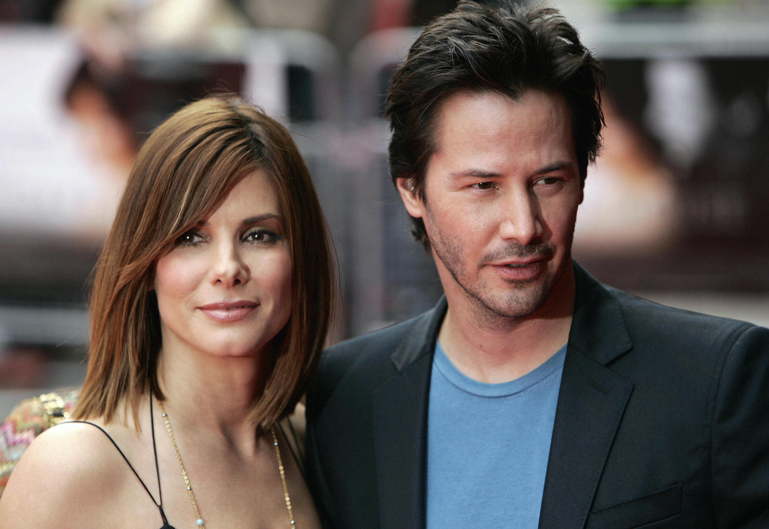 Keanu Reeves and Sandra Bullock arrive for the UK premiere of the film The Lake House