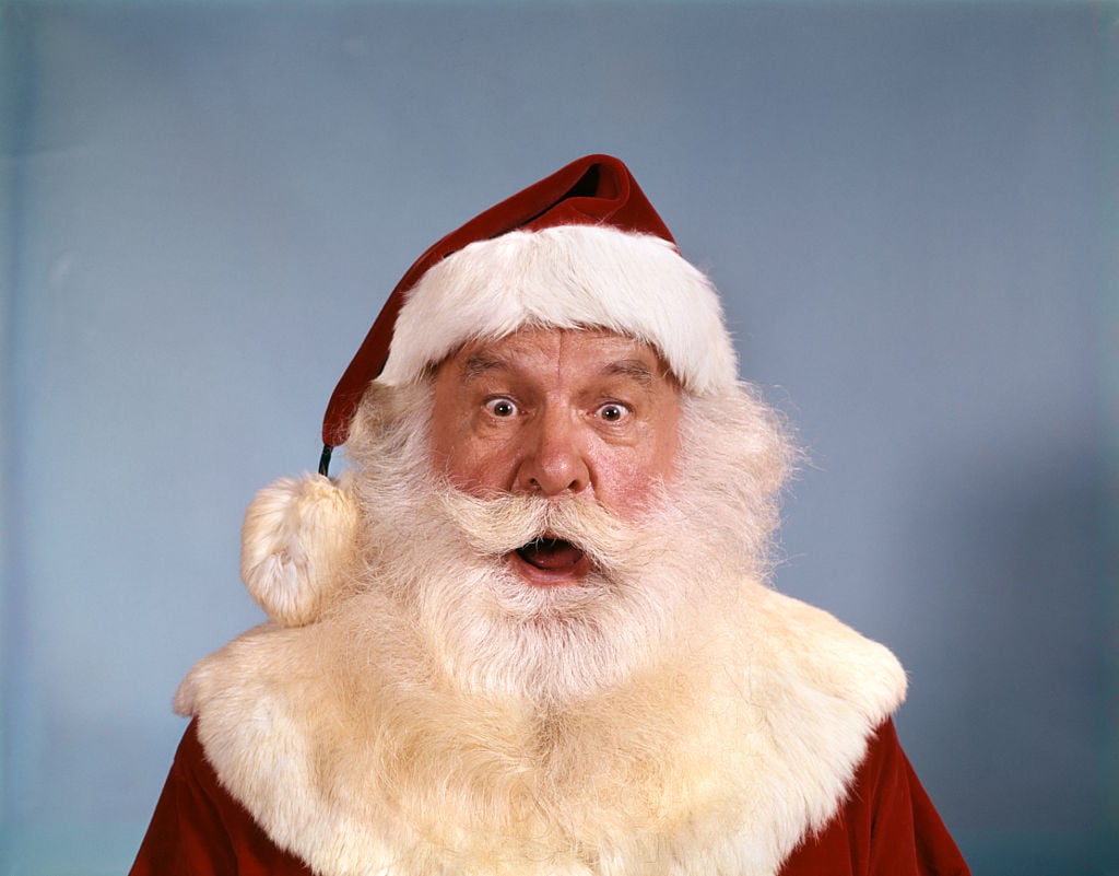 Santa Claus of "Santa Baby" fame looking shocked