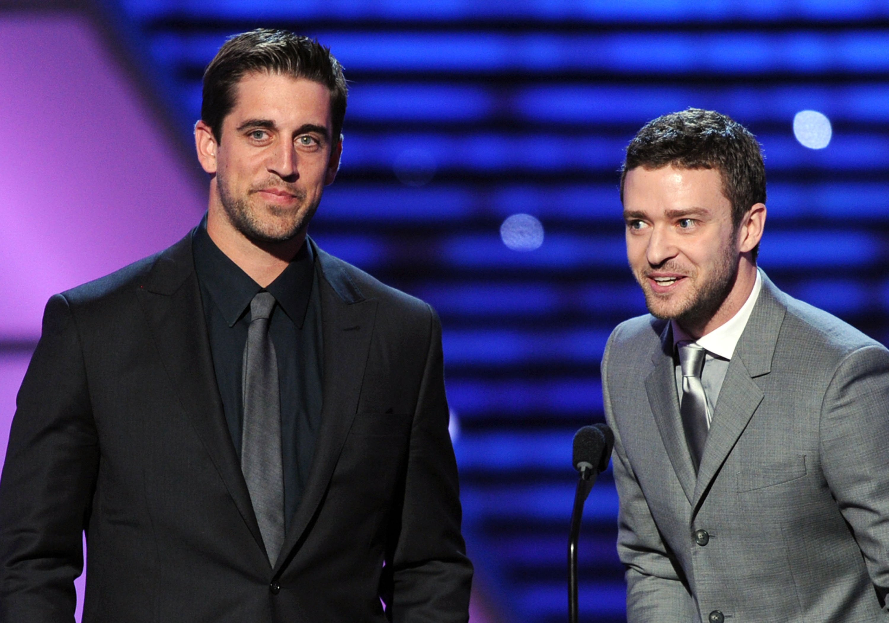 Aaron Rodgers and Justin Timberlake at the ESPYS