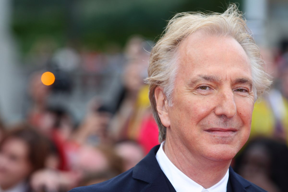 Alan Rickman attends the world premiere of 'Harry Potter And The Deathly Hallows Part 2' at Trafalgar Square on July 7, 2011 in London, England.