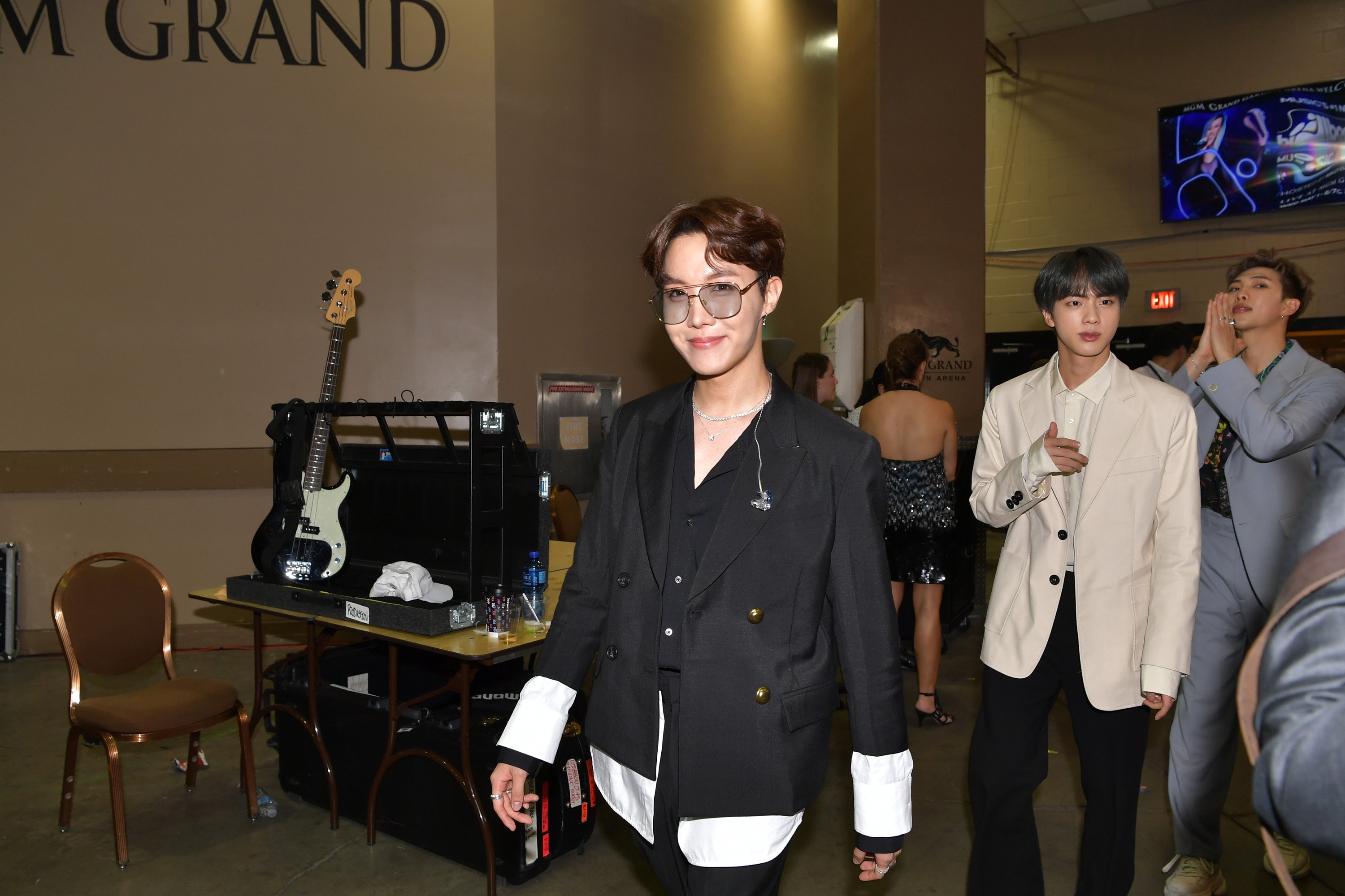 BTS are seen backstage during the 2019 Billboard Music Awards 