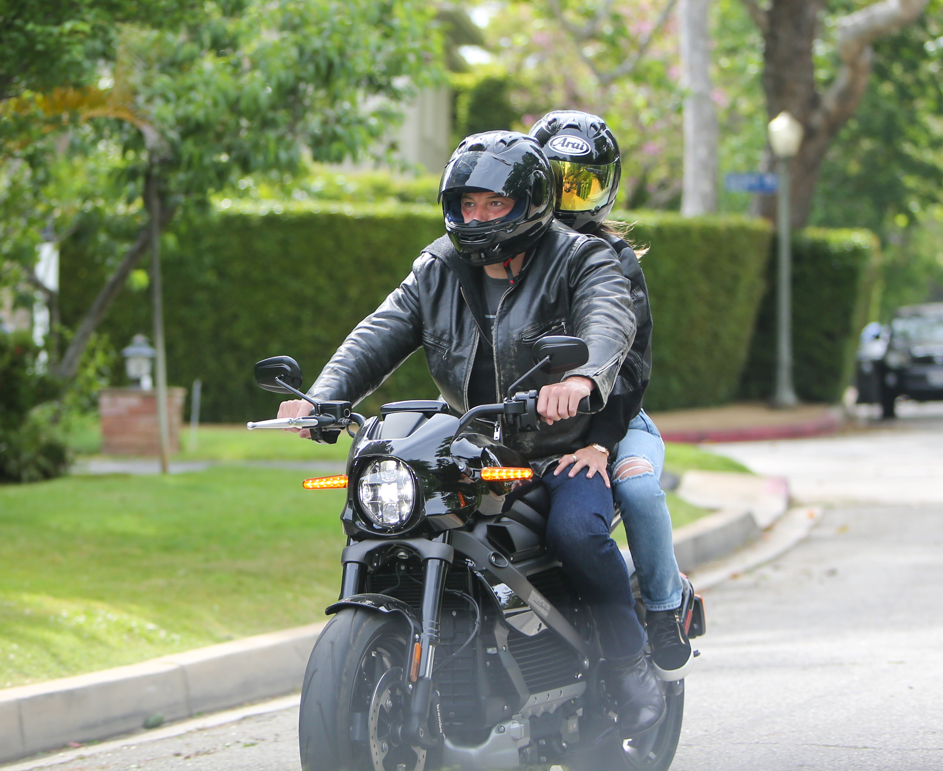 Ben Affleck and Ana de Armas on his motorcycle